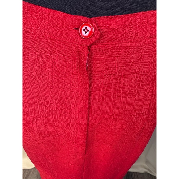 Vintage 80s Sasson Paris New York Red Skirt Power Suit Set Blazer Pencil Skirt 4 - Picture 11 of 13